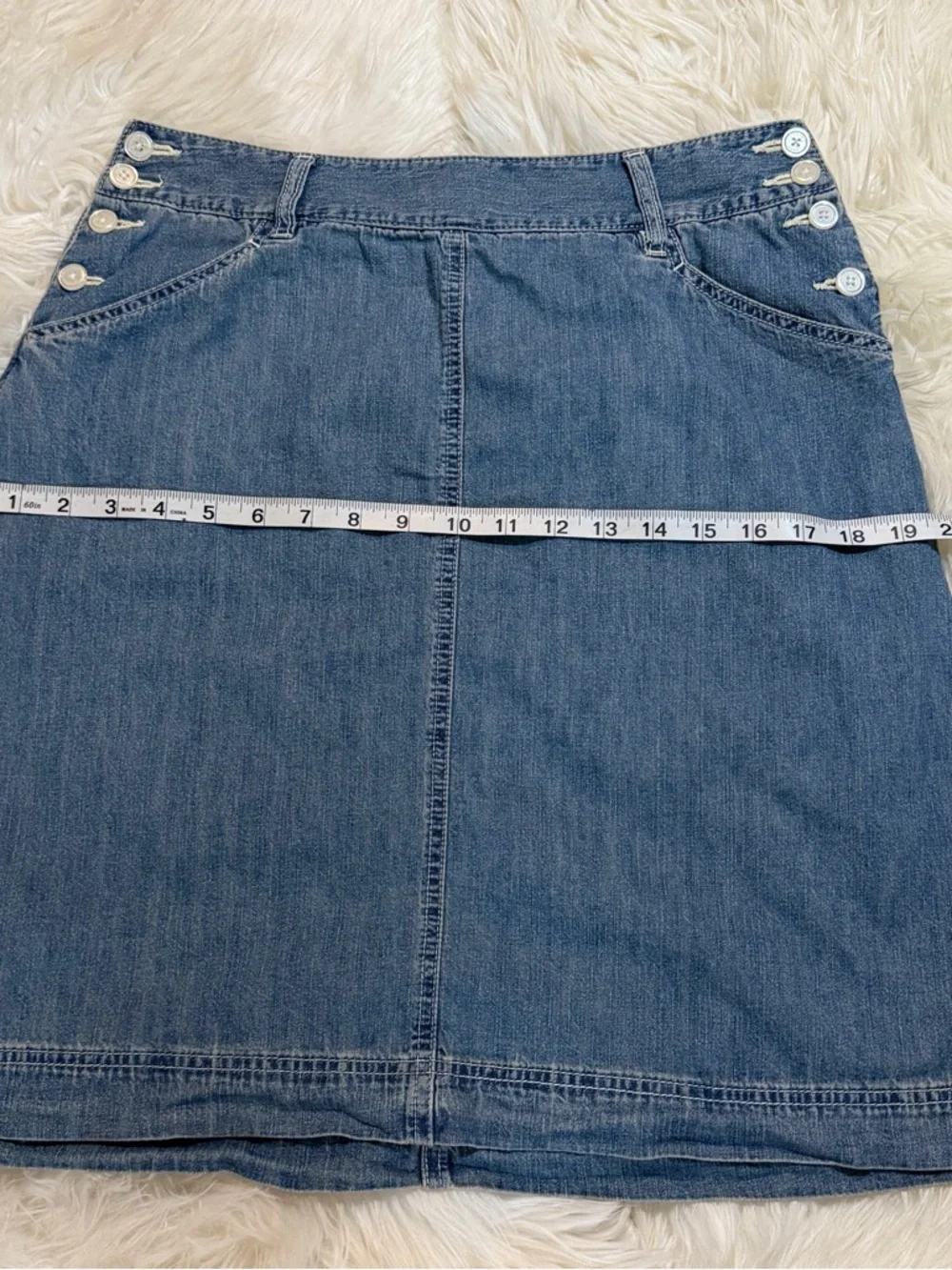 Chaps Light Denim A-Line Jean Skirt